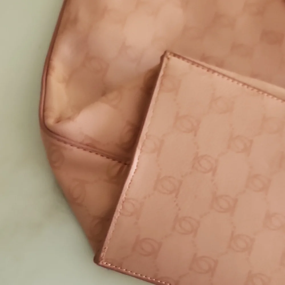 Large BEBE Peachy Pink Tote Bag